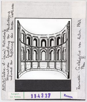 Vorschaubild Autun: Kathedrale Saint-Lazare, schematische Darstellung der Planänderung während der Aufführung der beiden Geschosse im Chor 